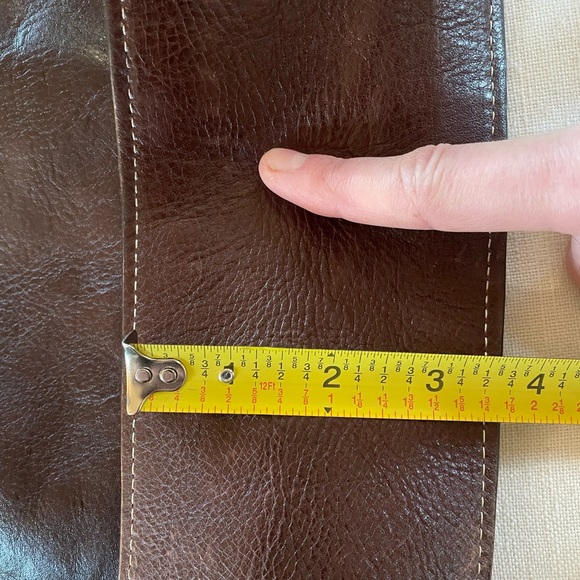 Cole Haan Brown Leather Messenger Laptop Bag Adjustable Strap - Picture 13 of 16